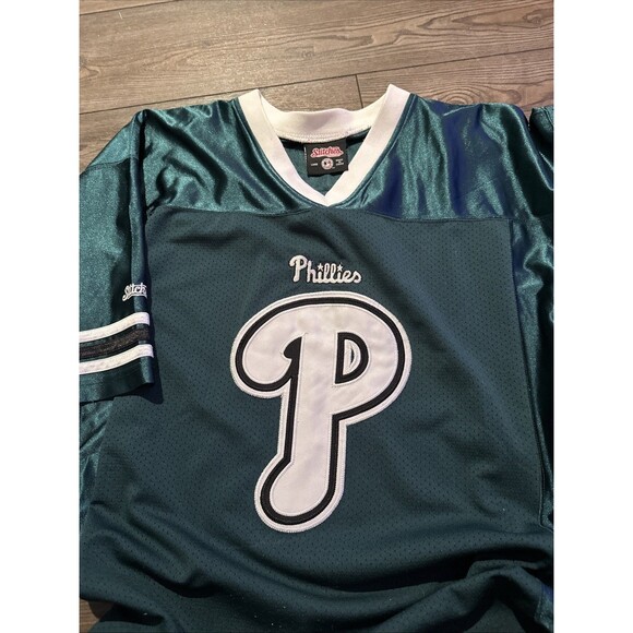 Philadelphia Phillies St PAT Football Style Jersey Stitches Genuine Large - Picture 3 of 13